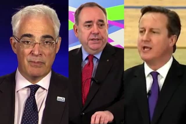 Alistair Darling, Alex Salmond and David Cameron all feature in the mash-up video. Pictures: YouTube/Screengrab