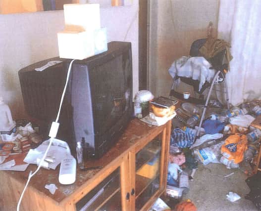 The rubbish-strewn flat where Declans body was found. Picture: PA
