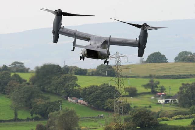 Aircraft demonstration on the final day of the summit at the Celtic Manor Resort. Picture: PA