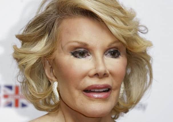 American comedian Joan Rivers, whose funeral takes place tomorrow. Picture: PA