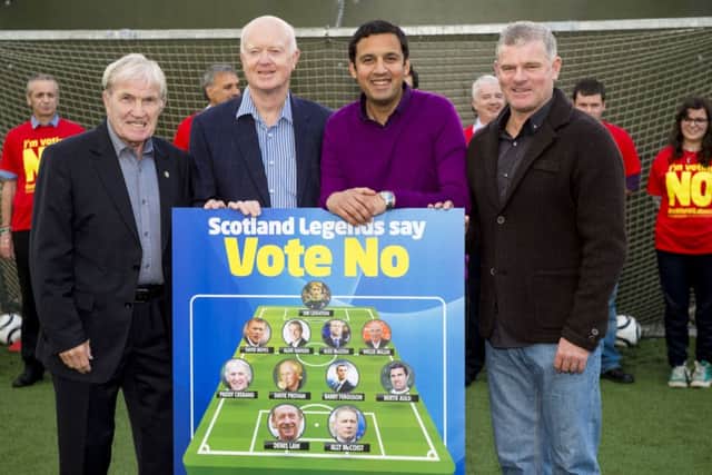Bertie Auld , Archie MacPherson, Labour MSP Anas Sarwar and Ian Durrant. Picture: SNS