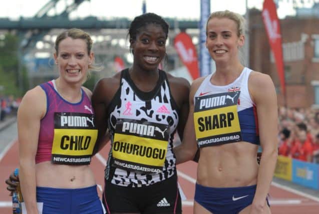 Eilidh Child, Christine Ohuruogu and Lynsey Sharp. Picture: Jordan Crosby