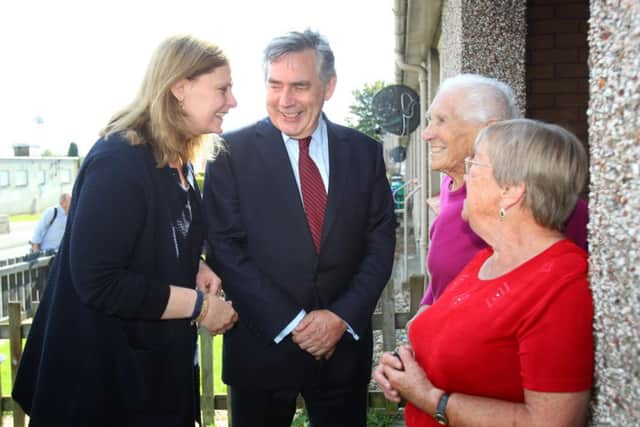 Gordon Brown and his wife Sarah took the Better Together message to the streets of Kirkcaldy yesterday. Picture: Mark Sutherland