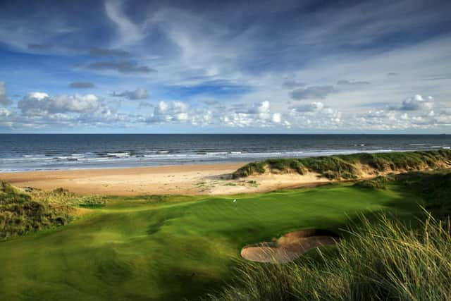The 205-yard par 3 third hole at Trump International Golf Links, where Martin Gilbert would like to see the Scottish Open played    Picture: Getty