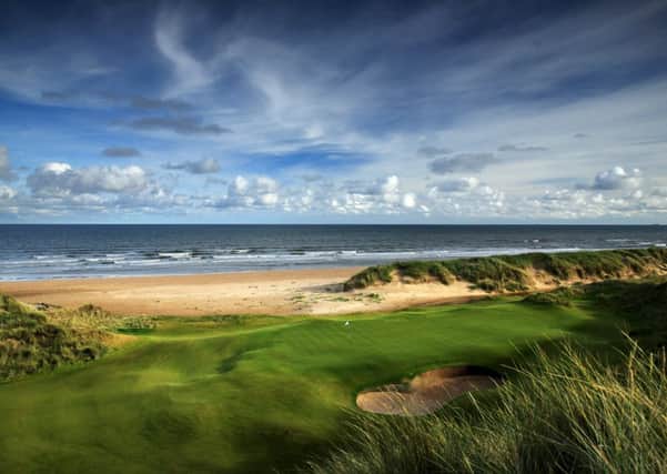 The 205-yard par 3 third hole at Trump International Golf Links, where Martin Gilbert would like to see the Scottish Open played    Picture: Getty