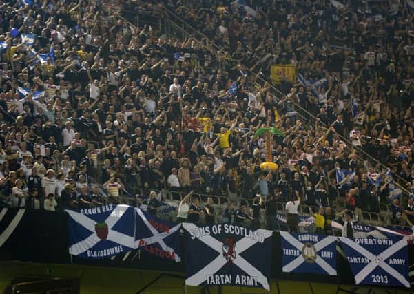 The Scotland fans gave their usual rousing backing to Gordon Strachan's men. Picture: AP