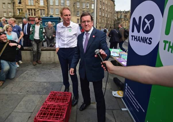 Lord George Robertson joins Jim Murphy in Edinburgh. Picture: Getty