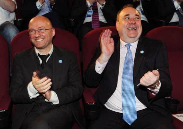 Alex Salmond, right, and Patrick Harvie, of the Greens, seem likely to diverge on energy.  Picture: Ian Rutherford