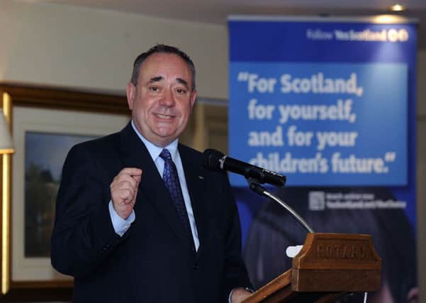 Alex Salmond said the Yes campaign will be hoisting a Saltire a week on Thursday if it keeps converting people to the independence cause. Picture: TSPL