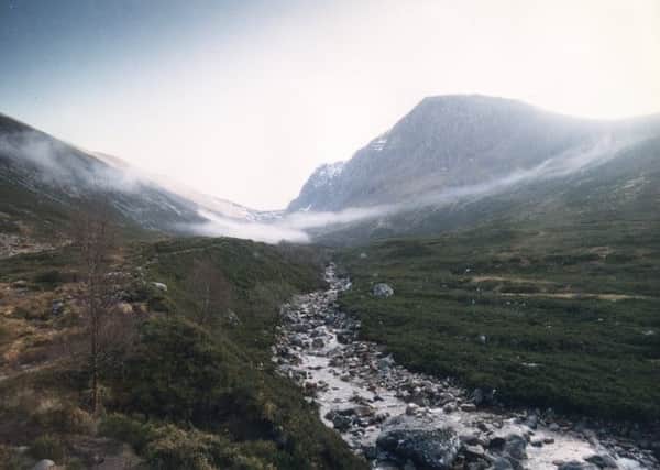 The hikers sparked fury by cementing a bench to Ben Nevis' peak. Picture: Contributed
