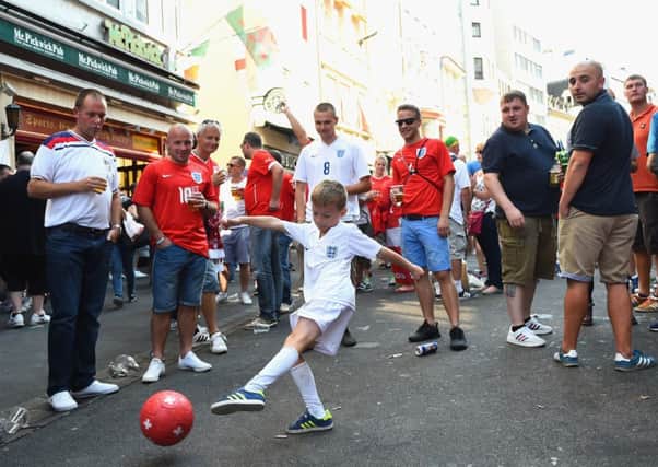 England fans pictured in Basel before the 2-0 win over Switzerland. Picture: Getty