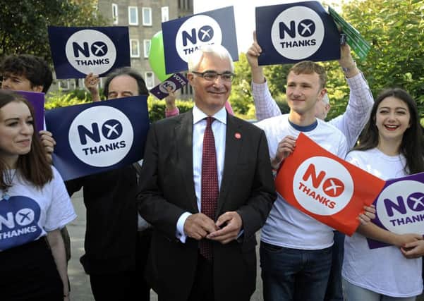 Alistair Darling is pictured as he campaigns for the Union. Picture: Getty