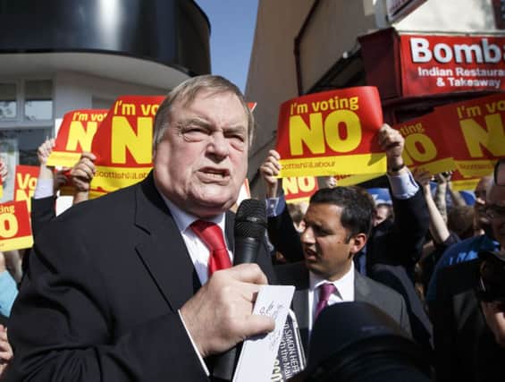 The former Deputy Prime Minister was speaking in Rutherglen for the No campaign. Picture: Robert Perry