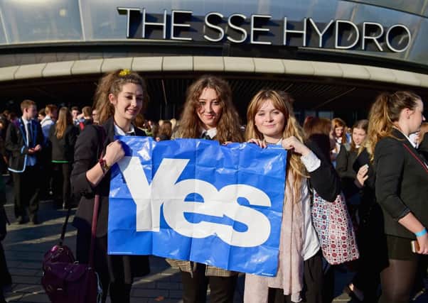 Thousands of young voters from all over Scotland attended the SSE Hydro for the Big, Big Debate where they got their chance to quiz a panel of politicians over independence. Picture: Getty