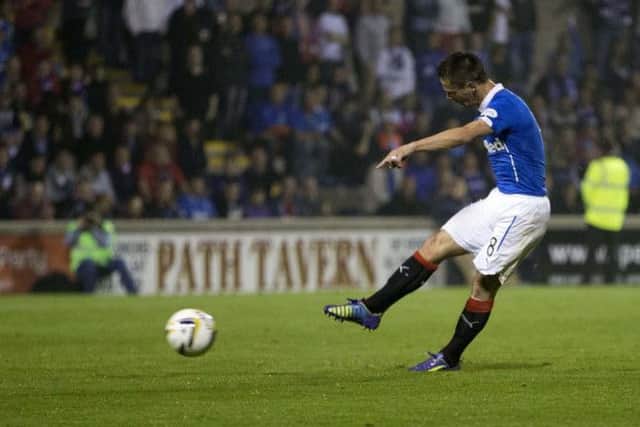 Rangers Ian Black scores his sides second goal. Picture: PA