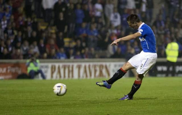Rangers Ian Black scores his sides second goal. Picture: PA