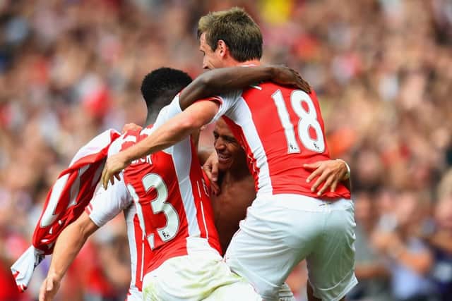 Alexis Sanchez celebrates scoring their second goal with team mates. Picture: Getty