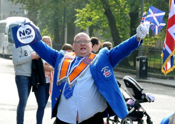 Thousands attended today's march and also supported the 'NO' vote towards the Scottish Referendum 2014. Picture: Lisa Ferguson