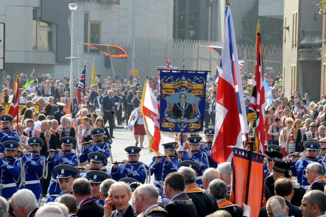 The 
Orange Order in Scotland held a massive parade in Edinburgh. Picture: Lisa Ferguson