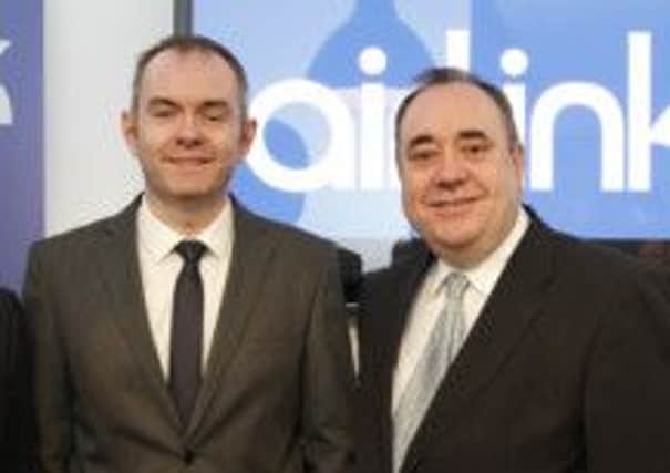 Airlink Goup Founder John McGlynn and  Alex Salmond. Picture: TSPL