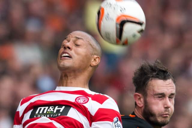 Antoine-Curier: Accies goalscorer. Picture: SNS