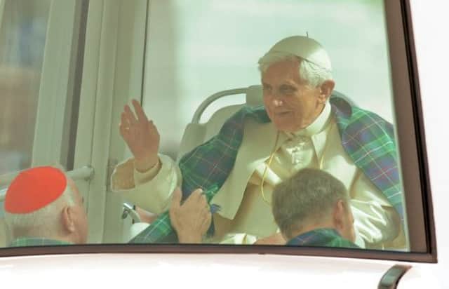 On this day in 2010 Pope Benedict XVI arrived in Edinburgh for the start of a four-day visit to the UK. Picture: Phil Wilkinson