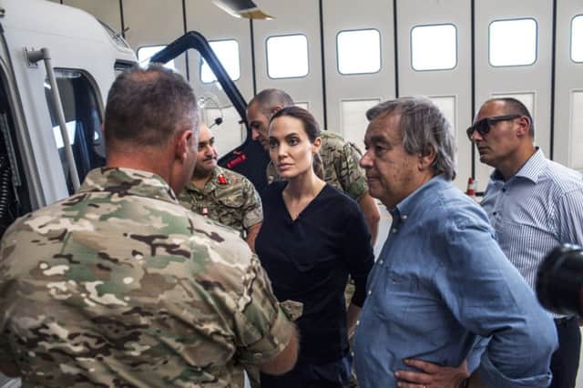 Angelina Jolie in Malta yesterday. Picture: AFP