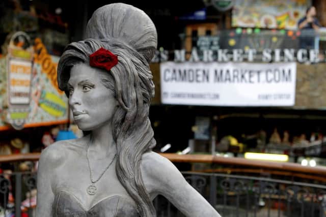 A new bronze statue of former British singer-songwriter Amy Winehouse. Picture: Getty