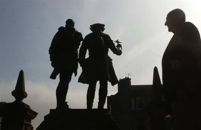 David Balfour and Alan Breck Stewart, now set in stone, symbolise two Scotlands reconciled by mutual affection. Picture: Colin Hattersley