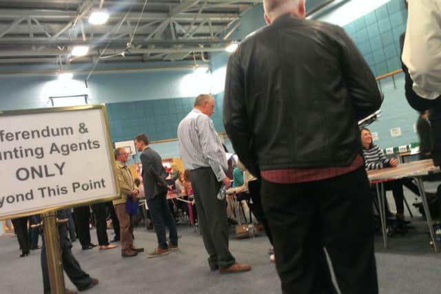 Ballots are counted in Stornoway. Picture: JP