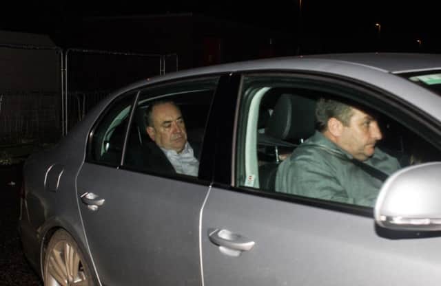 Alex Salmond arrives at Aberdeen Airport. Picture: Newsline