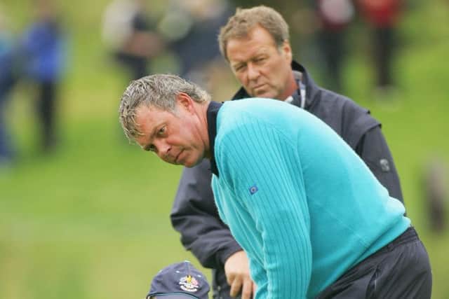 Ewen Murray watches Darren Clarke in practice during an emotional 2006 Ryder Cup. Picture: Getty