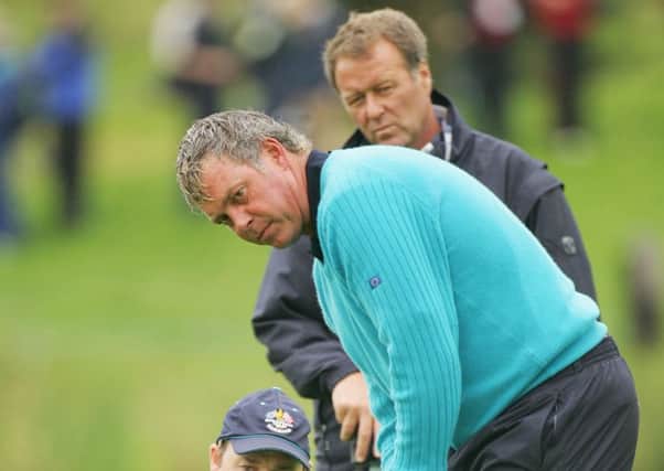 Ewen Murray watches Darren Clarke in practice during an emotional 2006 Ryder Cup. Picture: Getty