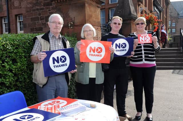 No campaigners in Bothwell. Picture: Alan Watson