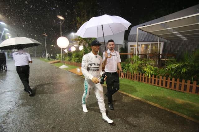 Lewis Hamilton secures first place on the grid for the Singapore Grand Prix. Picture: AP