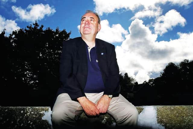 Alex Salmond outside his home in Strichen, Aberdeenshire, yesterday. Picture: PA