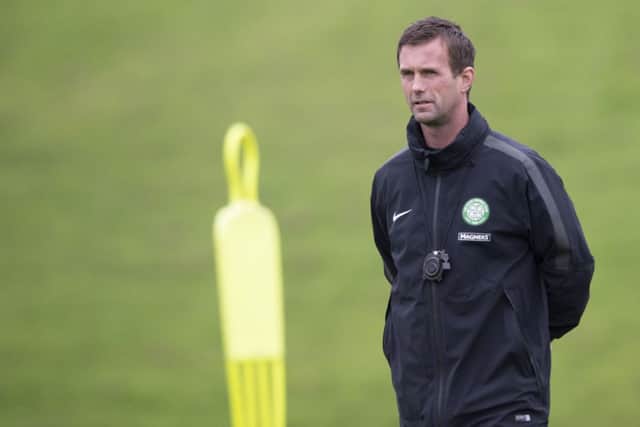 Celtic manager Ronny Deila oversees training at Lennoxtown. Picture: SNS