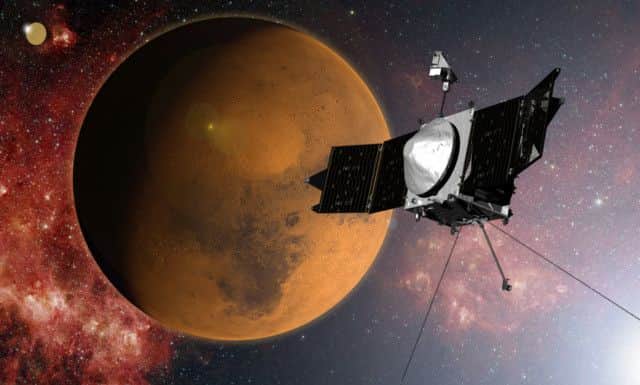 Nasa Maven spacecraft has reached the red planet after a year-long mission to Mars. Picture: NASA