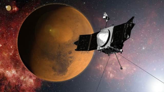 Nasa Maven spacecraft has reached the red planet after a year-long mission to Mars. Picture: NASA