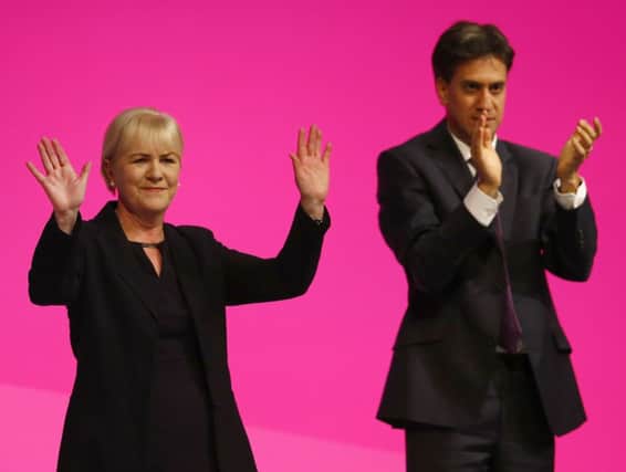 Johann Lamont and Ed Miliband took to the stage together yesterday at the Labour Party conference. Picture: Reuters
