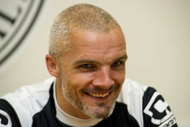 Jim Goodwin chats to the press ahead of the game against Partick Thistle. Picture: SNS