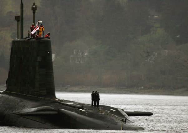 Protestors block the north gate of Faslane. Picture: Getty