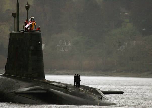 Protestors block the north gate of Faslane. Picture: Getty