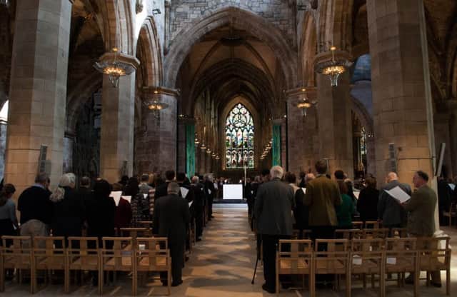 Scottish political leaders take part in a service of reconciliation at St Giles Cathedral. Picture: Andrew OBrien
