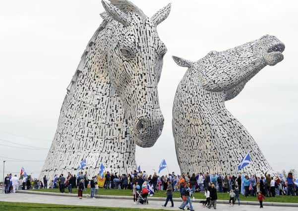 The Kelpies were a popular site during the referendum and will now turn gold in greeting to the Ryder Cup. Picture: TSPL