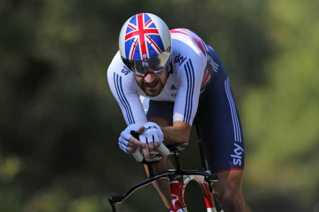 Sir Bradley Wiggins powers his way to gold in Spain. Picture: AP