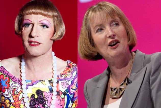 Grayson Perry, left, and Harriet Harman. Pictures: BBC/PA
