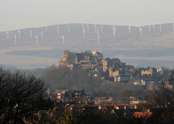 The Braes of Doune wind farm near Stirling castle.  Picture: Ian Rutherford
