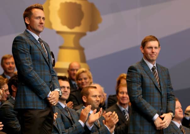 Ian Poulter (L) and Stephen Gallacher announced as playing partners. Picture: Getty
