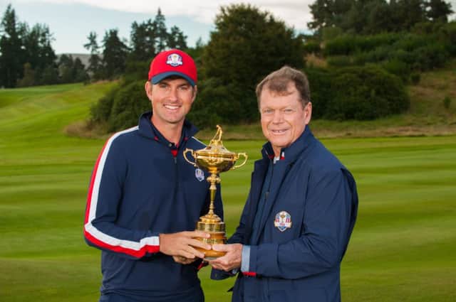 Webb Simpson, left, hopes to justify the faith shown in him by USA captain Tom Watson at Gleneagles. Picture: PGA of America